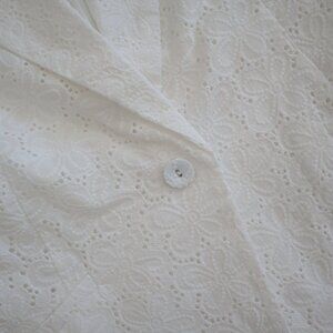 Susan Graver Pure White Eyelet Lace Blazer | M